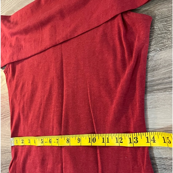 Off the shoulder Bodycon dress,red, sleeveless,Large, maroon, brick red - Picture 6 of 7
